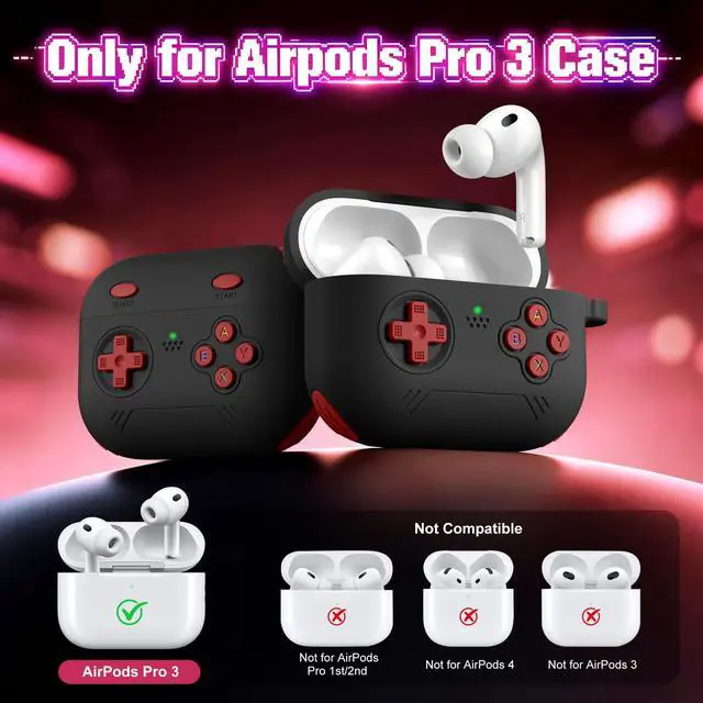 Alt view image 6 of 6 - for Airpods Pro 3 Case Cute Game Console Design with Detachable Lanyard | Full Body Soft Silicone Compatible with Apple AirPod Pro 3rd Generation Cover with Cleaner Kit,Shockproof,Anti-Scratch