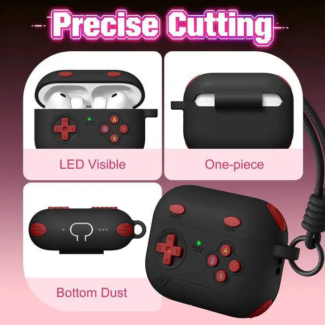 Alt view image 5 of 6 - for Airpods Pro 3 Case Cute Game Console Design with Detachable Lanyard | Full Body Soft Silicone Compatible with Apple AirPod Pro 3rd Generation Cover with Cleaner Kit,Shockproof,Anti-Scratch