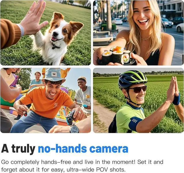 Alt view image 5 of 7 - POV Thumb Action Camera Wearable with Magnetic Clip,1080P Mini Body Cameras with Audio & Video Loop Recording, Waterproof Portable Body Cam for Security Work Travel Motorcycle Pets Black