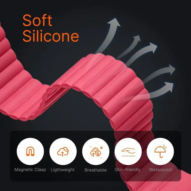 Alt view image 4 of 7 - Magnetic Silicone Bands Compatible for Google Fitbit Air Active Band | Auto Quick Lock Breathable Soft Loop Strap for Fitbit Air Men Women,Comfortable Sport Replacement Wristbands Accessories