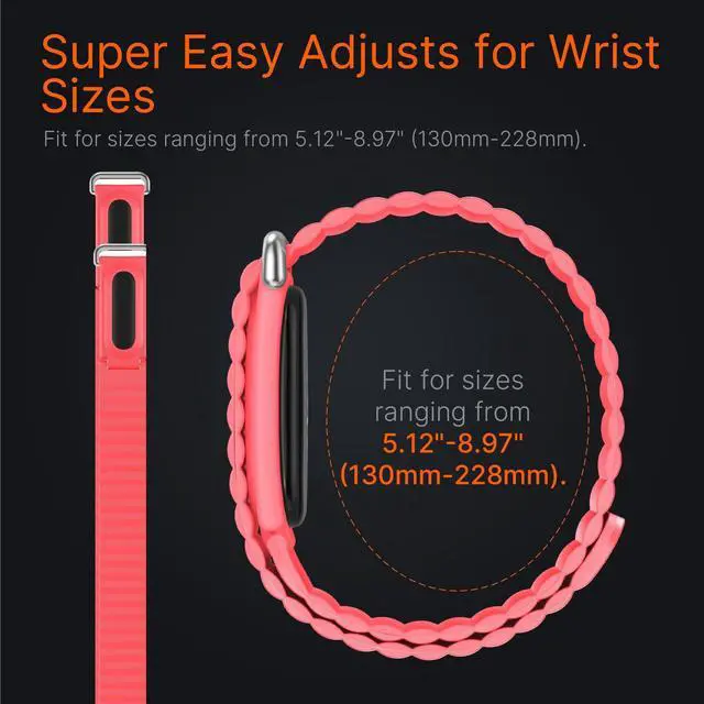Alt view image 7 of 7 - Magnetic Silicone Bands Compatible for Google Fitbit Air Active Band | Auto Quick Lock Breathable Soft Loop Strap for Fitbit Air Men Women,Comfortable Sport Replacement Wristbands Accessories