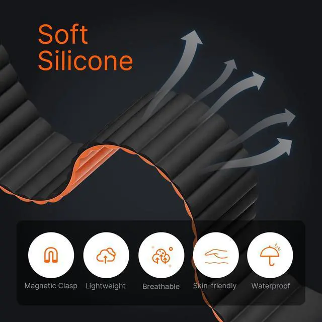 Alt view image 4 of 7 - Magnetic Silicone Bands Compatible for Google Fitbit Air Active Band | Auto Quick Lock Breathable Soft Loop Strap for Fitbit Air Men Women,Comfortable Sport Replacement Wristbands Accessories