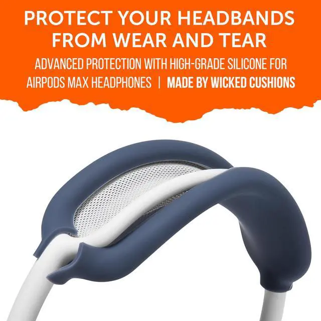 Alt view image 6 of 7 - Sweatz, Shellz, and Bandz Protective Covers Bundle for Airpods Max Headphones by Wicked Cushions | Blue