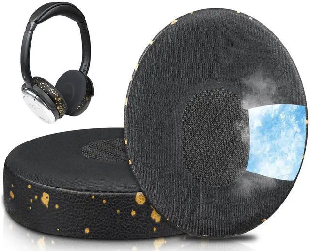 Main image of Cooling Gel Professional Replacement Earpads for Bose QuietComfort(QC) 3 and OE1 On-Ear Headphones, EarPads Cushions with High-Density Noise Isolation Foam - Black Gold