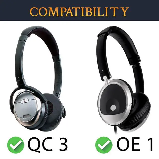 Alt view image 2 of 5 - Cooling Gel Professional Replacement Earpads for Bose QuietComfort(QC) 3 and OE1 On-Ear Headphones, EarPads Cushions with High-Density Noise Isolation Foam - Black Gold
