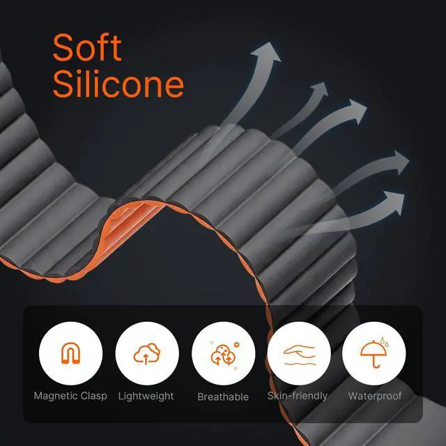 Alt view image 4 of 7 - Magnetic Silicone Bands Compatible for Google Fitbit Air Active Band | Auto Quick Lock Breathable Soft Loop Strap for Fitbit Air Men Women,Comfortable Sport Replacement Wristbands Accessories