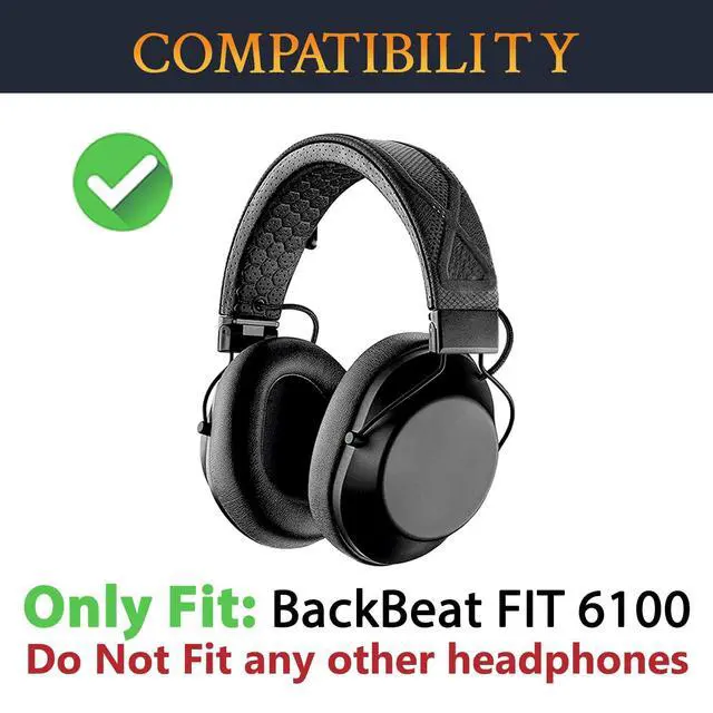 Alt view image 2 of 6 - Mesh Earpads for Plantronics BackBeat FIT 6100 - Black