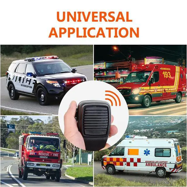 Alt view image 7 of 7 - Car Siren Speaker Police Siren Speaker Car Pa System, Dc12v 200w 9 Tones Wired Handheld Microphone Loudspeaker Emergency Siren Electronic