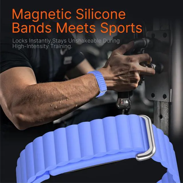 Alt view image 3 of 7 - Magnetic Silicone Bands Compatible for Google Fitbit Air Active Band | Auto Quick Lock Breathable Soft Loop Strap for Fitbit Air Men Women,Comfortable Sport Replacement Wristbands Accessories