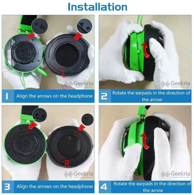 Alt view image 5 of 6 - Sport Cooling-Gel Replacement Ear Pads for Razer Kraken Pro V2/ 7.1 V2/ Stormtrooper Limited Edition/Pro V2 Pewdiepie Edition Headphones, Repair Parts with Video Guide (Black)