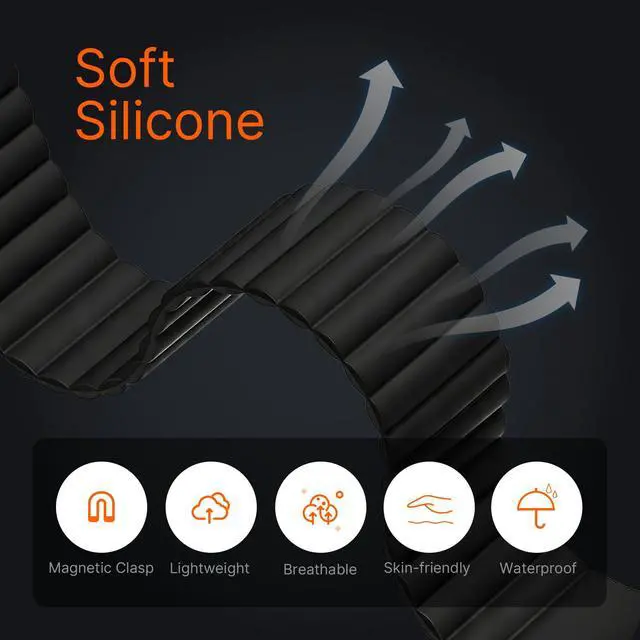 Alt view image 4 of 7 - Magnetic Silicone Bands Compatible for Google Fitbit Air Active Band | Auto Quick Lock Breathable Soft Loop Strap for Fitbit Air Men Women,Comfortable Sport Replacement Wristbands Accessories
