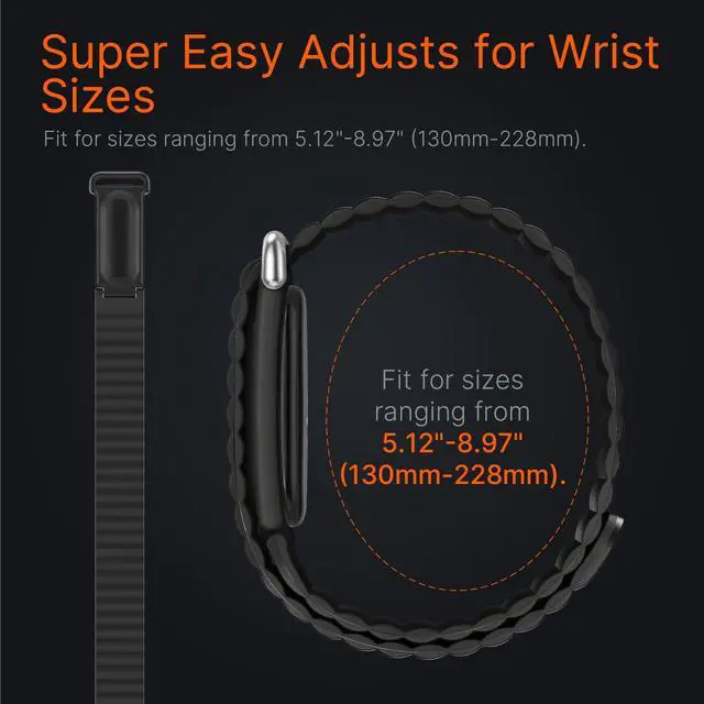 Alt view image 7 of 7 - Magnetic Silicone Bands Compatible for Google Fitbit Air Active Band | Auto Quick Lock Breathable Soft Loop Strap for Fitbit Air Men Women,Comfortable Sport Replacement Wristbands Accessories