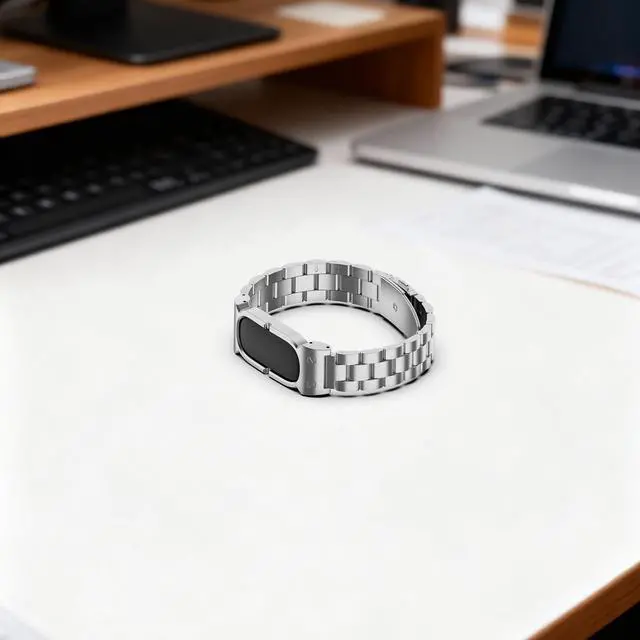 Alt view image 5 of 7 - Metal Band Compatible with Google Fitbit Air, Stainless Steel Slim Wristband Waterproof Replacement Strap for Google Fitbit Air Band