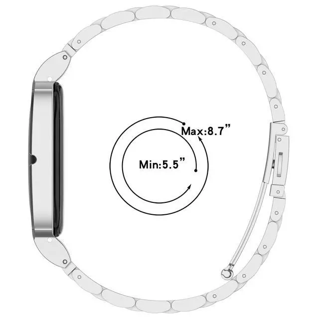 Alt view image 7 of 7 - Metal Band Compatible with Google Fitbit Air, Stainless Steel Slim Wristband Waterproof Replacement Strap for Google Fitbit Air Band