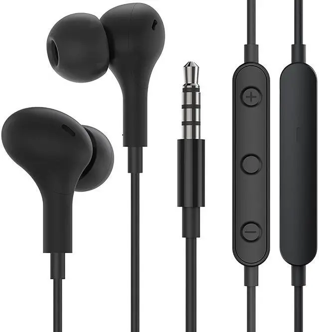 Main image of Noise Isolating Wired Earbuds Headphones Earphones w/Microphone Compatible with Samsung Galaxy A16 A15 A14 A06 A05 A03S A25 A26 S10 S9 Plus S10e, Moto G 5G G Play, 3.5mm Cell Phone Computer -Black