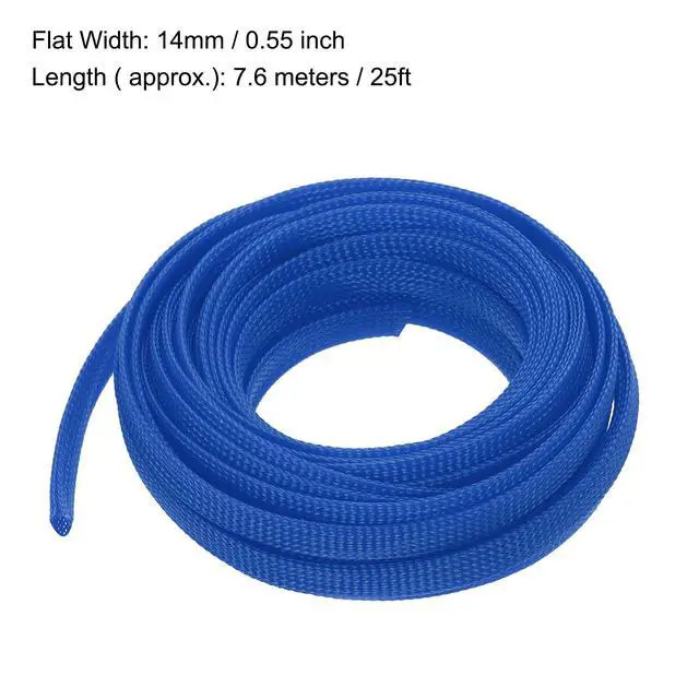 Alt view image 3 of 5 - PET Expandable Sleeving 25ft 3/8" Blue Cable Management Sleeve Cord Organizer for Wrap Protect Cable