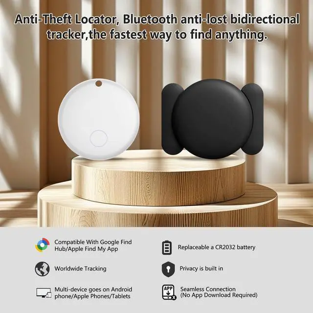 Alt view image 2 of 5 - GPS Tracker for Vehicles,GPS Car Tracker with Magnetic Case,Work with Google Find My(Android Only),Real-time Global Coverage Car Locator for Truck,No Subscription&Monthly Fee/No SIM Card-White