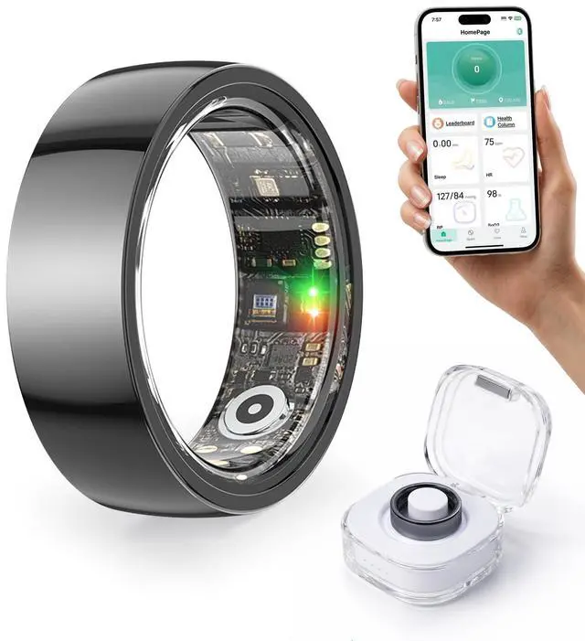 Main image of Yuga Smart Ring for Women and Men Fitness & Sleep Tracker with Heart Rate Monitor, Calorie Burn Tracking, No Subscription RequiredGift for Holiday (Black, 10)