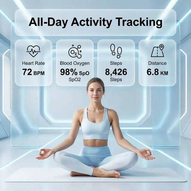 Alt view image 2 of 7 - Yuga Smart Ring for Women and Men Fitness & Sleep Tracker with Heart Rate Monitor, Calorie Burn Tracking, No Subscription RequiredGift for Holiday (Black, 10)