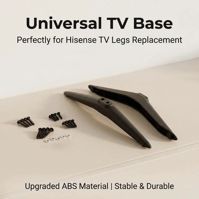 Alt view image 2 of 7 - Sigely TV Stand Fits for Hisense TV Legs Replacement TV Stand Legs | Compatible with Hisense 40In 43In 49In 50In 55In TV Sturdy Base with Screw Set