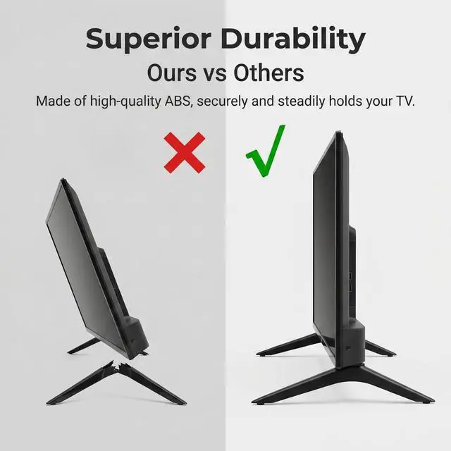 Alt view image 7 of 7 - Sigely TV Stand Fits for Hisense TV Legs Replacement TV Stand Legs | Compatible with Hisense 40In 43In 49In 50In 55In TV Sturdy Base with Screw Set