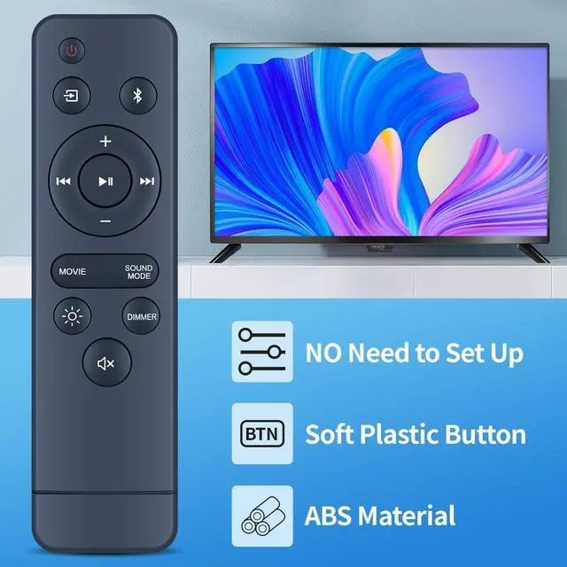 Alt view image 2 of 6 - New Replacement Remote Control for Onn Soundbar 20 Inch Sound Bar Speaker 100075108