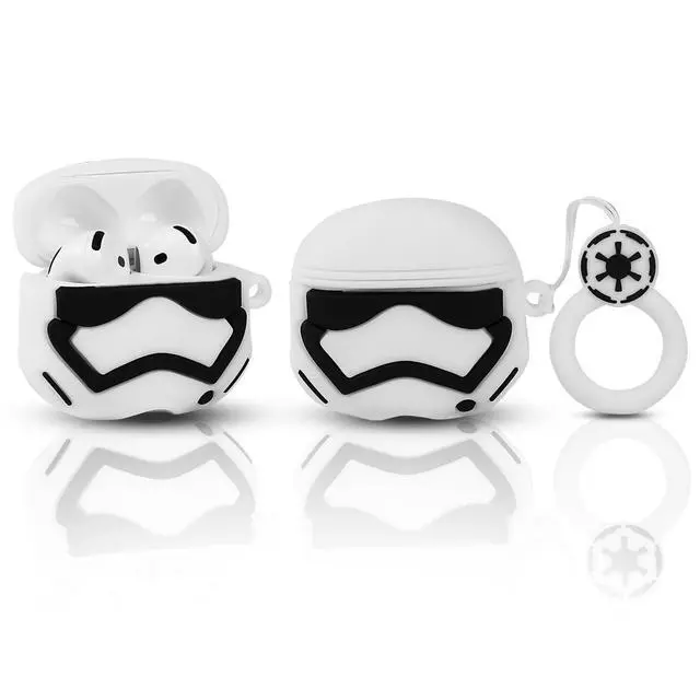 Alt view image 5 of 5 - (3Pack) Case for AirPods 4 Wireless Earbuds (2024) with Carabiner, Silicone Charging Protective Cover with Cartoon Skin Design for AirPods 4th Generation Headphones (GP+GP+WS)