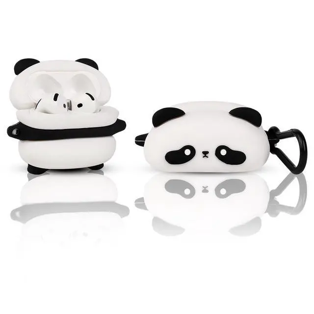 Alt view image 4 of 4 - (3Pack) Case for AirPods 4 Wireless Earbuds (2024) with Carabiner, Silicone Charging Protective Cover with Cartoon Skin Design for AirPods 4th Generation Headphones (PP+PP+PG)