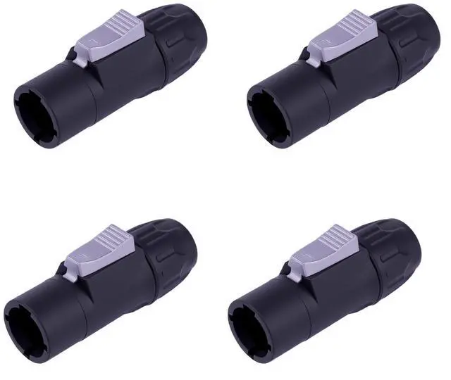 Main image of IP65 PowerCon True Outdoor Waterproof Power Connector 20A 250V Black Heavy Duty Reliable Electrical Connection for DJ Equipment Stage Lighting Sound Systems (SAC3MX_4PCS_Black)
