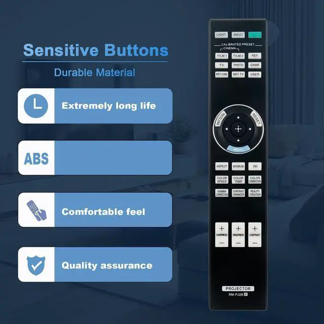 Alt view image 5 of 7 - RM-PJ28 Replace Remote Compatible with Sony 4K SXRD Home Cinema Projector | VPL-VW295ES VPL-VW285ES VPL-VZ1000ES VPL-HW45ES VPL-VW550ES VPL-VW360ES VPL-VW260ES VPL-VZ1000 VPL-HW45 VPL-HW65