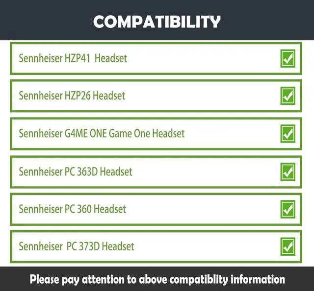 Alt view image 2 of 6 - HZP41 Earpads Cushion Replacement Compatible with Sennheiser HZP41,HZP26,G4ME ONE Game One,PC 363D,PC 360,PC 373D Headsets Soft Ear Covers with Soft Fabric