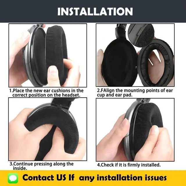 Alt view image 5 of 6 - HZP41 Earpads Cushion Replacement Compatible with Sennheiser HZP41,HZP26,G4ME ONE Game One,PC 363D,PC 360,PC 373D Headsets Soft Ear Covers with Soft Fabric