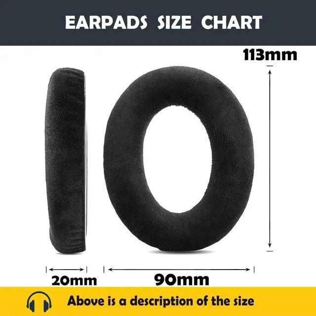 Alt view image 6 of 6 - HZP41 Earpads Cushion Replacement Compatible with Sennheiser HZP41,HZP26,G4ME ONE Game One,PC 363D,PC 360,PC 373D Headsets Soft Ear Covers with Soft Fabric
