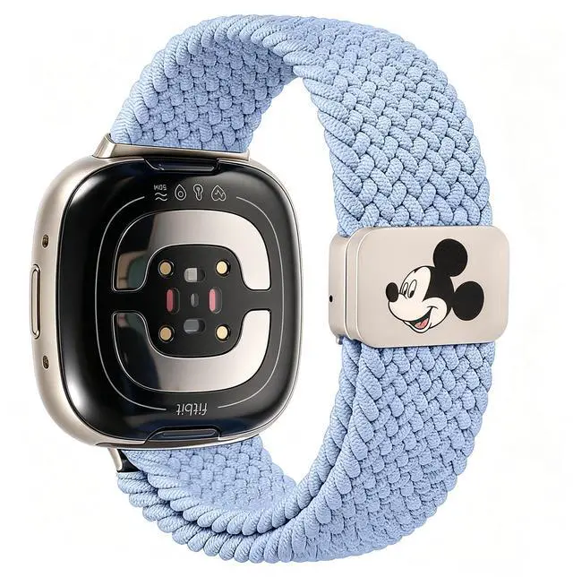 Main image of Cartoon Band Compatible with Versa Sense Women | Elastic Braided Stretchy Nylon Strap, Soft Breathable Sport Wristband, for Versa 4/3/Sense 2/Sense