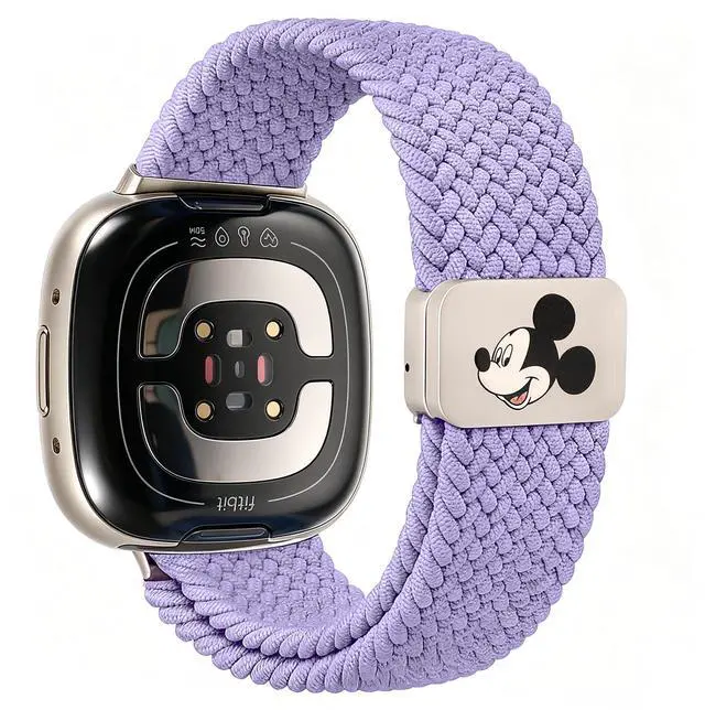 Main image of Cartoon Band Compatible with Versa Sense Women | Elastic Braided Stretchy Nylon Strap, Soft Breathable Sport Wristband, for Versa 4/3/Sense 2/Sense