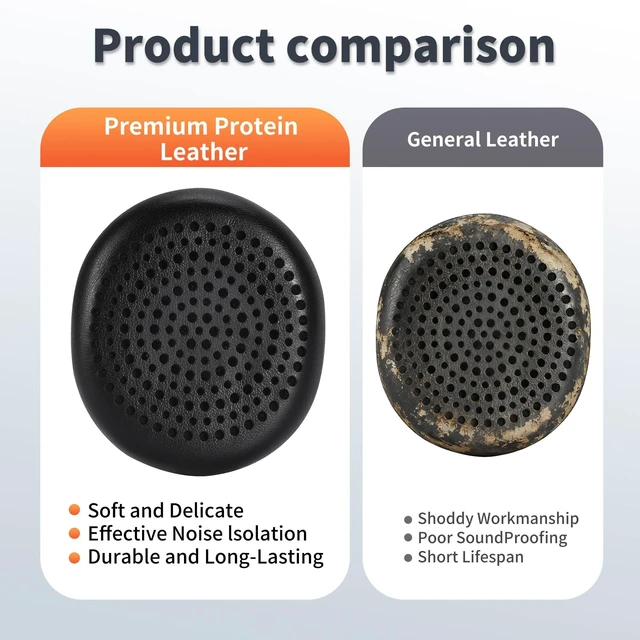 Alt view image 4 of 7 - Earpads for Logitech H800, Protein Leather Black Perfect Fit, Simple Quick Install, Noise Isolation, Enhanced Durability, Ergonomic, Long Sessions, High-Density Foam