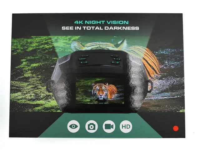 Alt view image 5 of 6 - New Model Night Vision Goggles, 8X Digital Zoom Binoculars for Adults - Ergonomic Curved Design & Backlit Buttons, 3" TFT Screen, 4K Photo/Video for Hunting/Camping/Surveillance (Green)