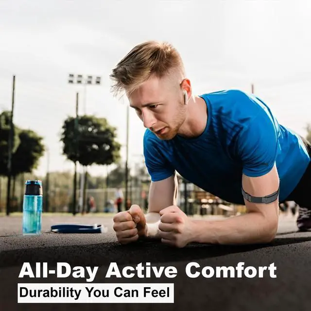 Alt view image 6 of 7 - Bicep Nylon Replacement Band, Compatible with Amazfit Helio Strap Adjustable, Breathable Sport Band for Fitness Tracker, Comfortable for All-Day Wear