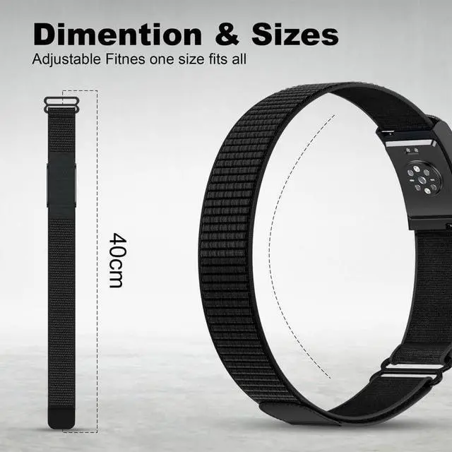 Alt view image 3 of 7 - Bicep Nylon Replacement Band, Compatible with Amazfit Helio Strap Adjustable, Breathable Sport Band for Fitness Tracker, Comfortable for All-Day Wear