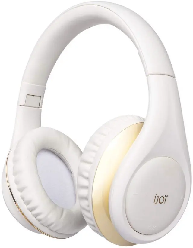 Main image of ISO Bluetooth 5.0 Wireless Over Ear Foldable Stereo Headphones with 30 Hours Battery and Built-in Microphone, (White/Gold)