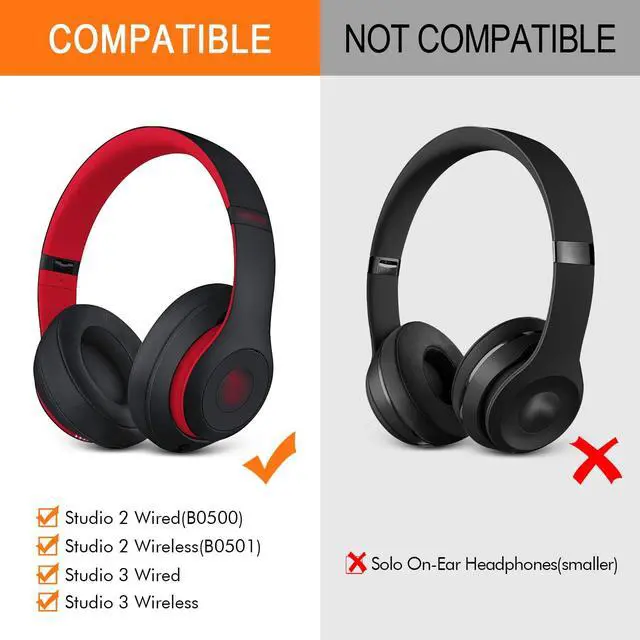 Alt view image 2 of 6 - GVOEARS Ear Pads Cushions for Beats Studio 3/2 Cooling Gel Replacement | Earpads Cover for Beats B0500 B0501 Over-Ear Headphones Memory Foam - Black