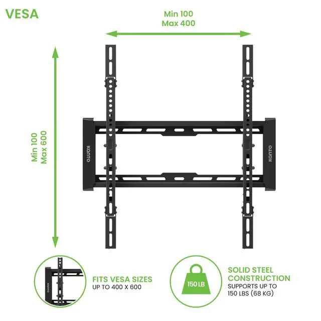 Alt view image 3 of 7 - T300P Low Profile Portrait TV Mount for Vertical 40 - 90 TVs | Menu Boards & Digital Signage | 1.8 Profile | 150 lbs Capacity | VESA 400x600 Support