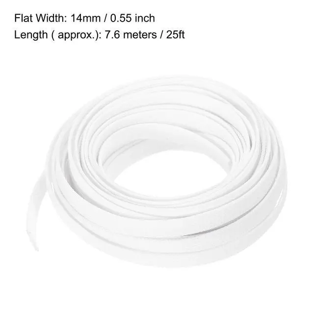 Alt view image 3 of 5 - PET Expandable Sleeving 25ft 3/8" White Cable Management Sleeve Cord Organizer for Wrap Protect Cable