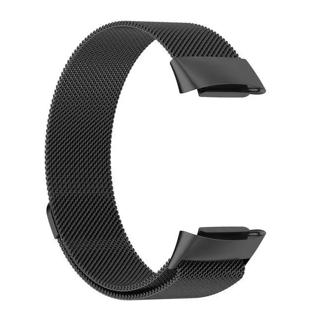 Alt view image 5 of 6 - Metal Band Compatible with Fitbit Charge 6 / Charge 5, Milanese Stainless Steel Mesh Replacement Strap, Adjustable Magnetic Loop Wristband for Men Women
