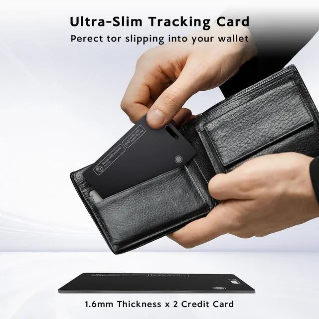 Alt view image 4 of 6 - Tracker Card for iPhone & Android, Tracking Card with Apple Find My & Google's Find Hub, Rechargeable Slim Wallet Tracker Card for Wallet, Luggage, Keys,IP68 Waterproof