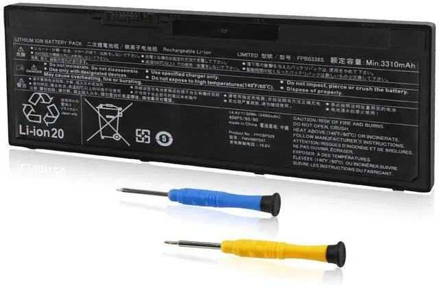 Main image of FPB0338S Battery for Fujitsu LifeBook U7/E5/T9 Series | T937/T938/T939,E548/E549/E558/E559,U747/U748/U749/U757/U758/U759,FPCBP529/531,FMVNBP247/248,50Wh 14.4V 3490mAh 4-Cell