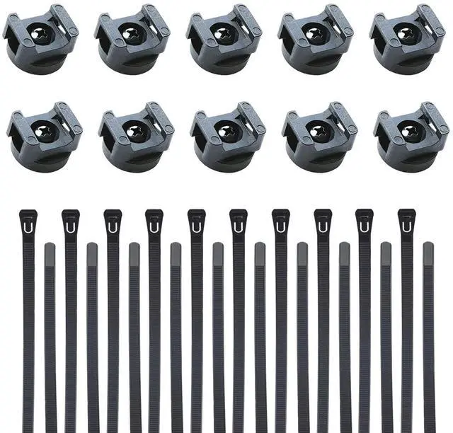Main image of Magnetic Cable Zip Mounts Magnetic Cable Holder 22mm Multipurpose Magnet Wire Management Bases with 7.84" Reusable Zip Ties for Cord Organizer (10Magnets, 20 Cable Ties)