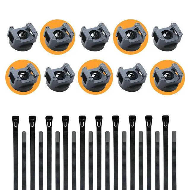 Alt view image 6 of 6 - Magnetic Cable Zip Mounts Magnetic Cable Holder 22mm Multipurpose Magnet Wire Management Bases with 7.84" Reusable Zip Ties for Cord Organizer (10Magnets, 20 Cable Ties)
