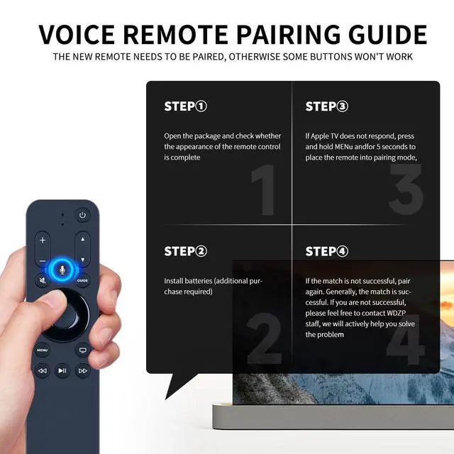 Alt view image 4 of 7 - URC1110 New Voice Replacement Remote Control fit for Apple TV - with Siri and User Manual