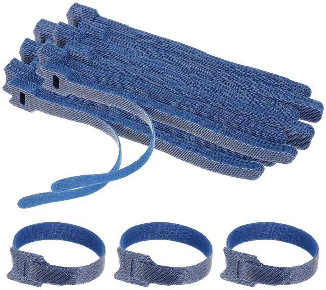 Main image of 8 Inch Reusable Cable Ties, 130 Pcs Cable Management Ties Adjustable Hook and Loop Fastening Cord Organizer for Home Office Laptops Data Cables, Blue
